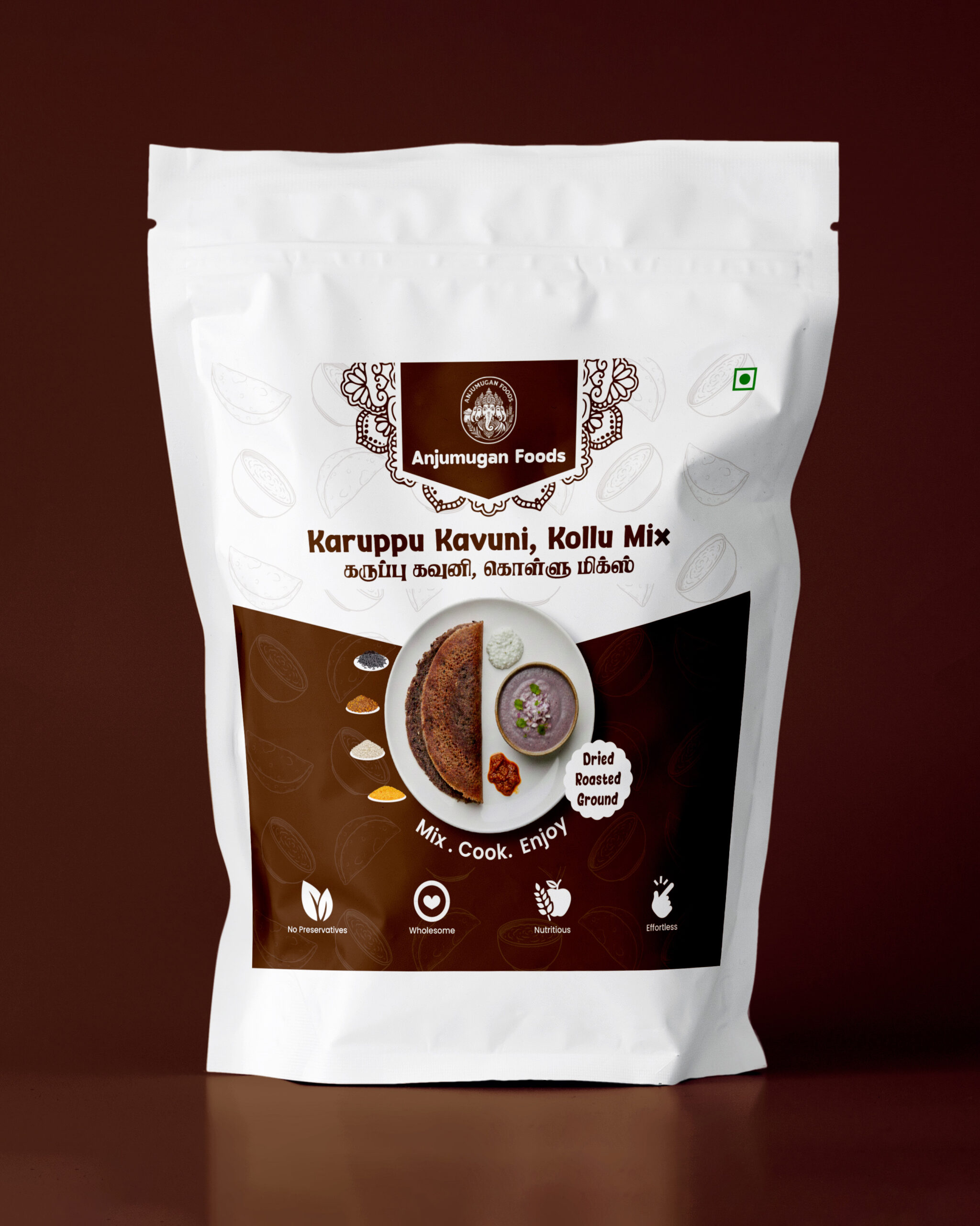 Karuppu Kavuni, Kollu Mix 1 With Color Bg Karuppu Kavuni Kollu Mix – 250g - Image 1